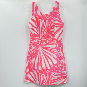 Lilly Pulitzer Callie Shift Dress Size S White Pink Sun Ray Shimmy Shimmy 20933